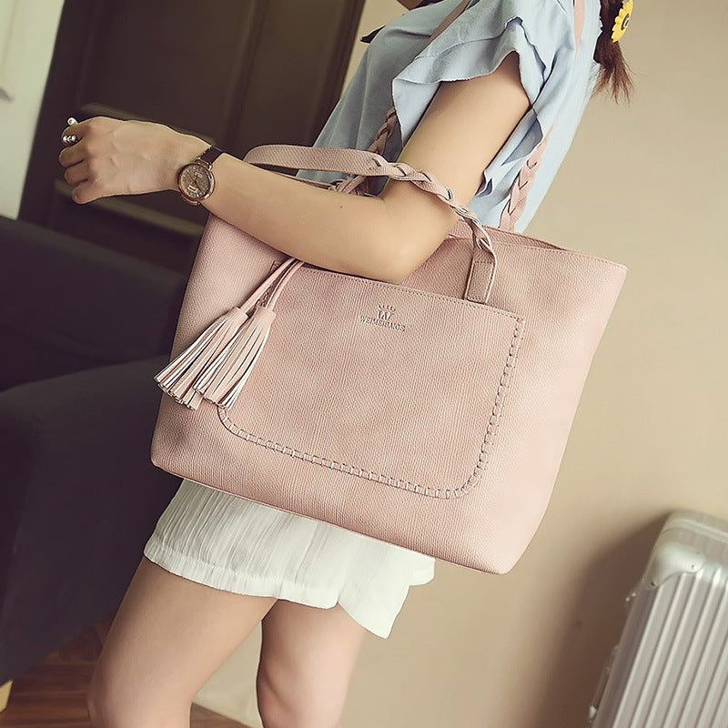 Sarah Express Braided Handle Tote Bag