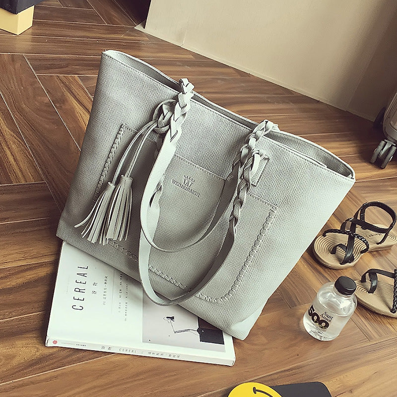 Sarah Express Braided Handle Tote Bag