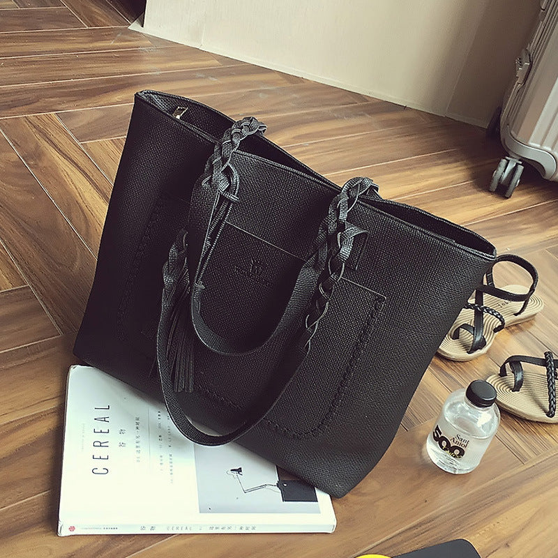 Sarah Express Braided Handle Tote Bag