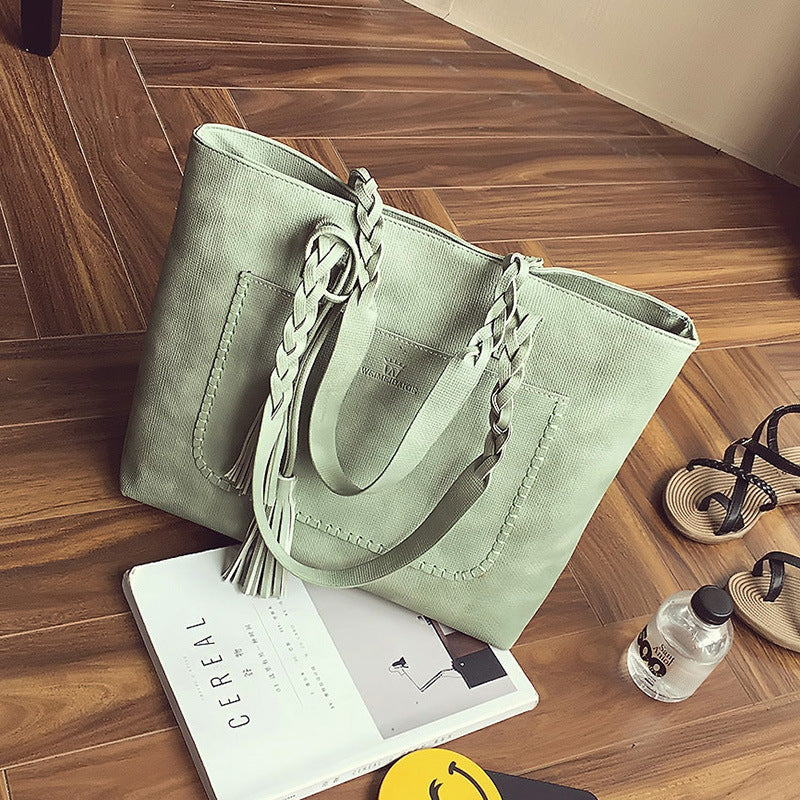 Sarah Express Braided Handle Tote Bag