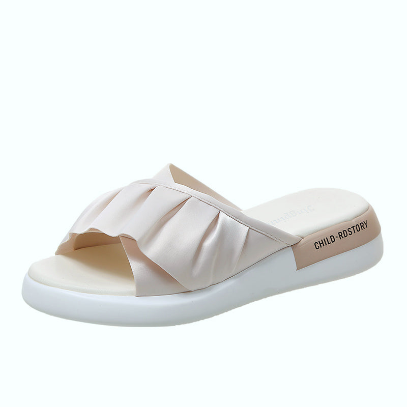 Sarah Express Ruffled Platform Slide Sandals