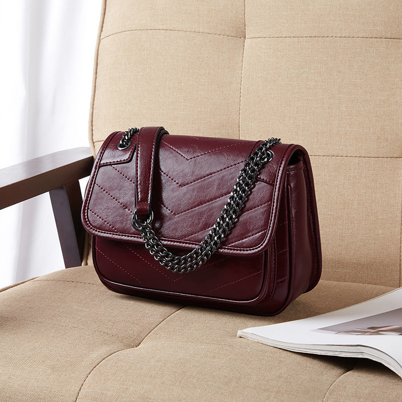 Sarah Express Quilted Cowhide Small Square Messenger Bag