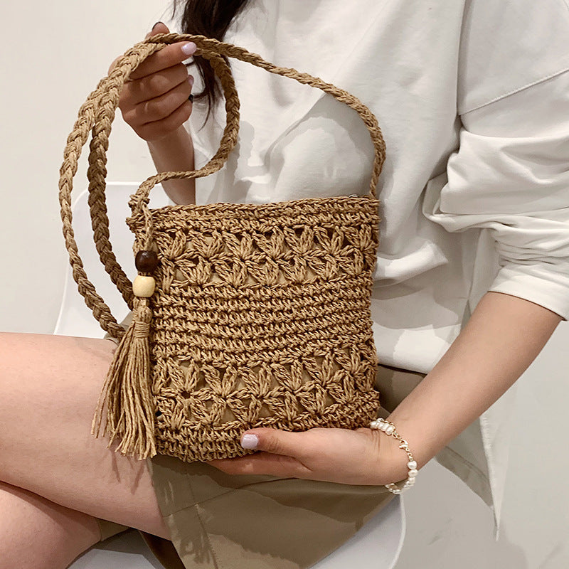 Sarah Express Woven Straw Small Crossbody Vacation Bag