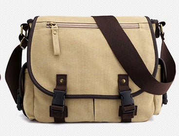 Sarah Express Retro Canvas Messenger Bag for Men Khaki