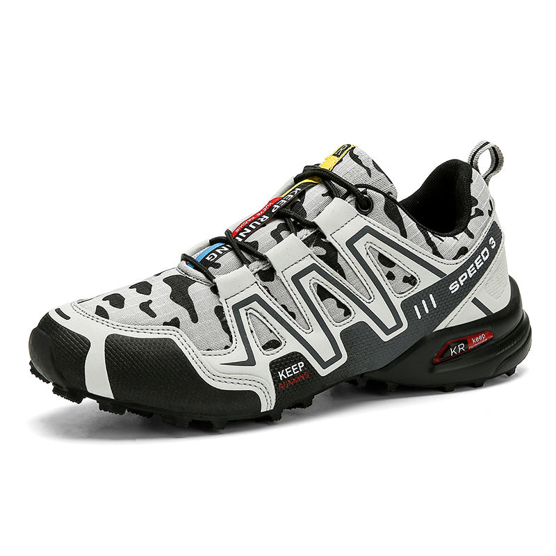 Sarah Express Men's Camouflage Trekking Sneakers LIGHT GREY