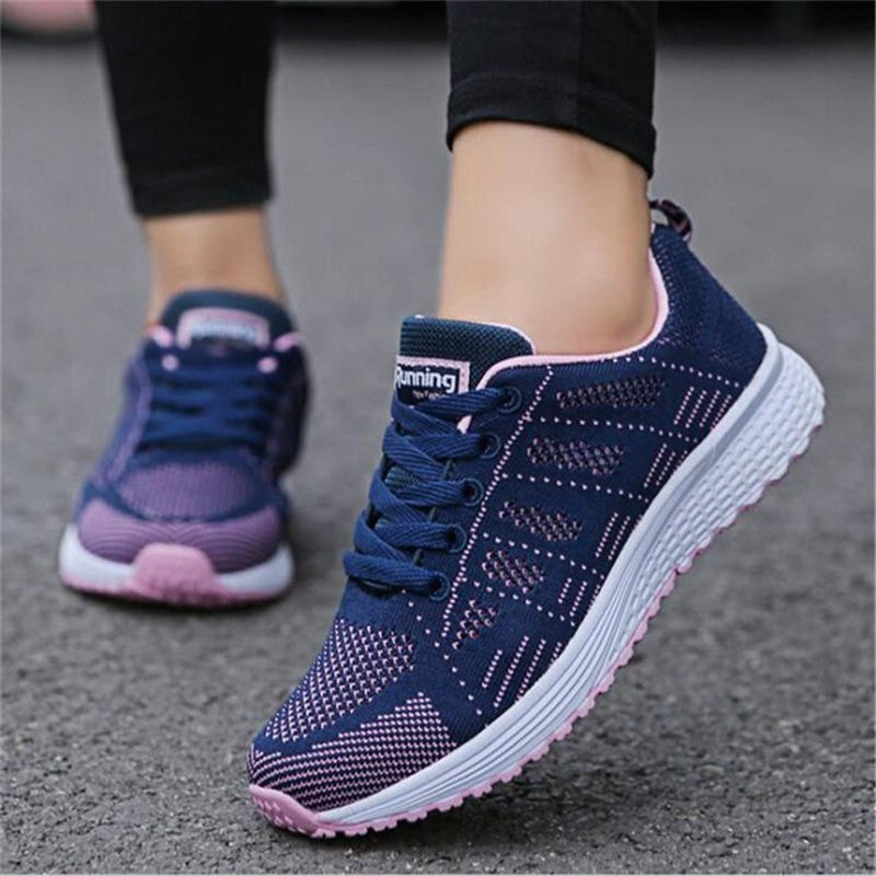 Sarah Express Breathable Color-Block Platform Sneakers A
