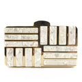 Sarah Express Acrylic Geometric Hard Case Clutch Bag White
