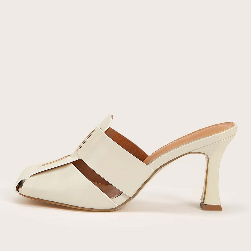 Sarah Express Woven Mid Heel Mules