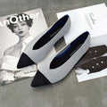 Sarah Express Pointed-Toe Cotton Slip-On Flat Shoes Grey