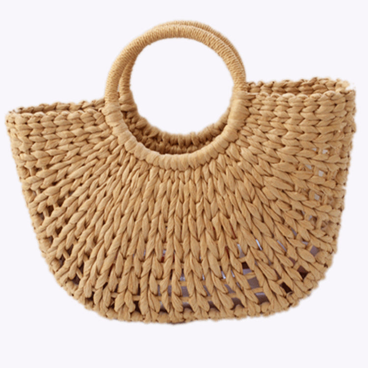Sarah Express Woven Straw Beach Bag With Scarf