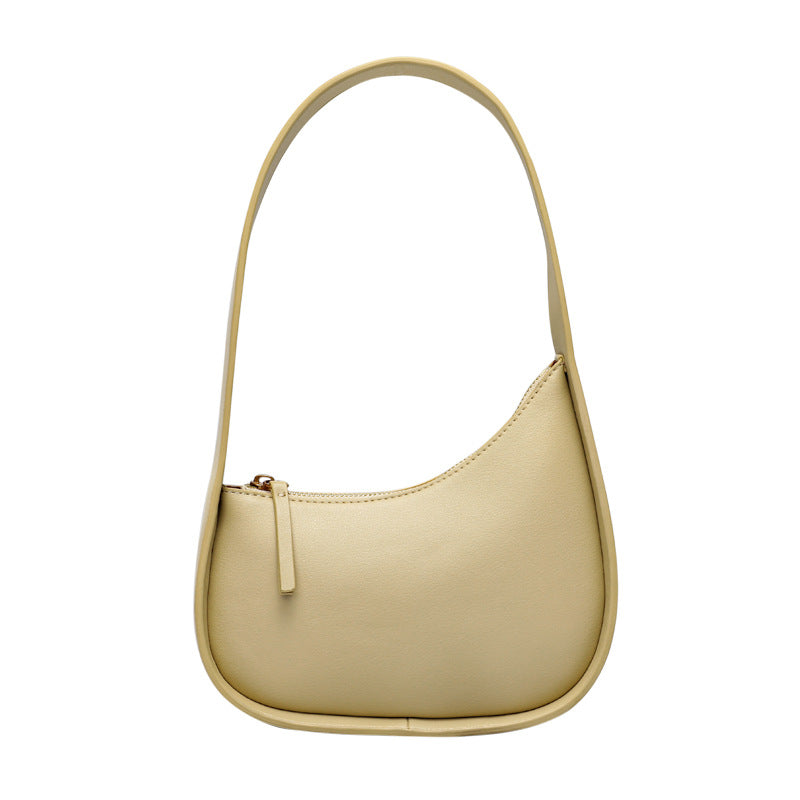 Sarah Express Half Moon Leather Shoulder Bag Light yellow