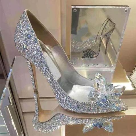 Sarah Express Crystal Embellished Pointed Toe High Heels