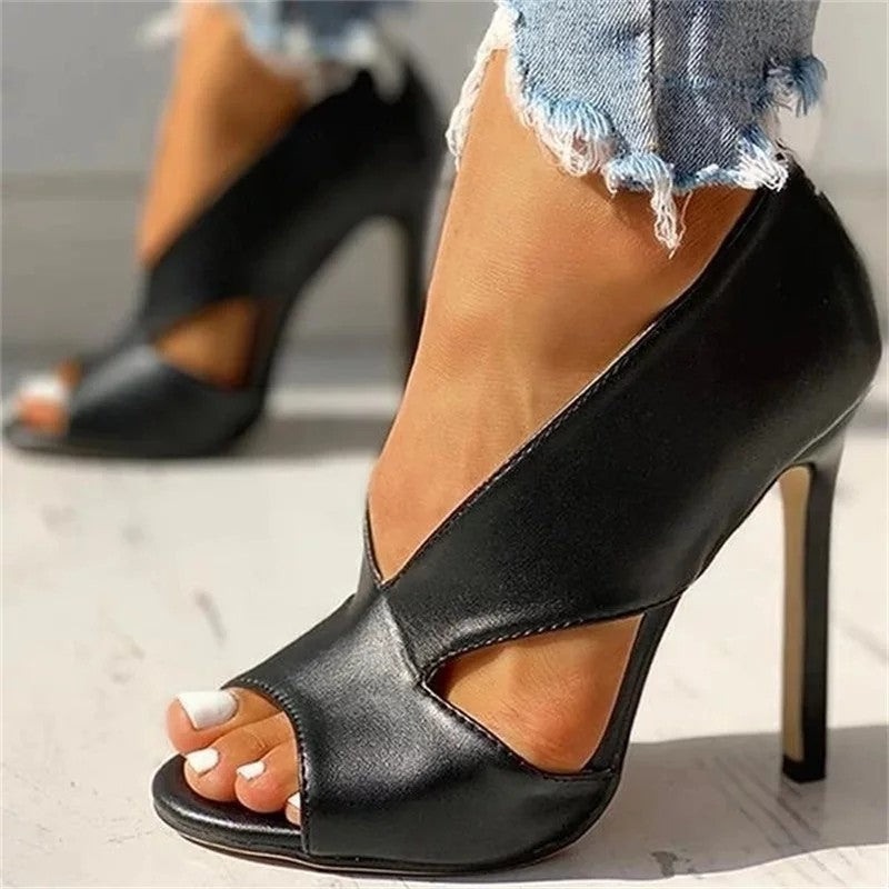 Sarah Express Women's High Heel Fish Mouth Sandals