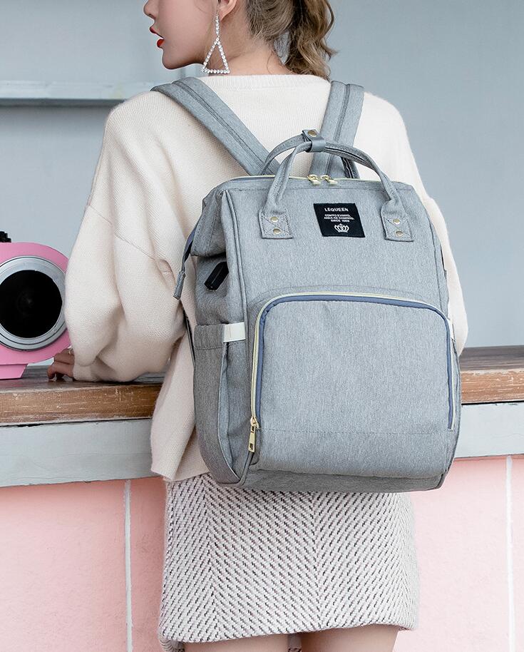 Sarah Express Waterproof Diaper Bag Backpack with USB Port