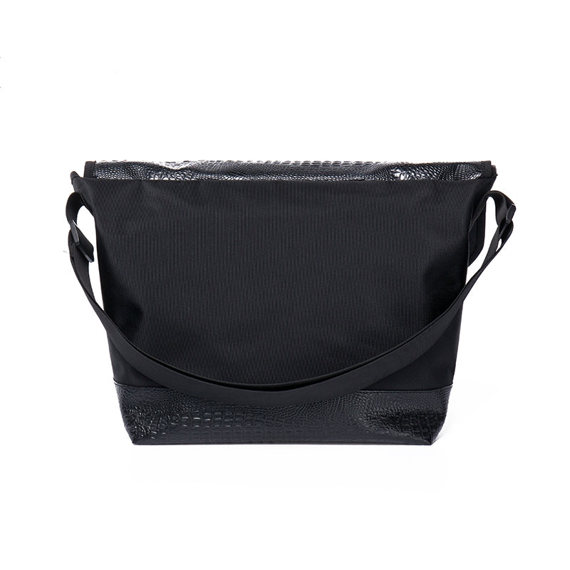 Sarah Express Black Crocodile Pattern Messenger Bag