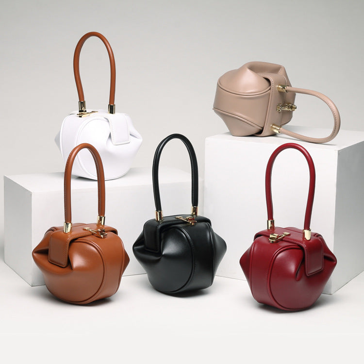 Sarah Express Structured Cowhide Leather Tote Handbag