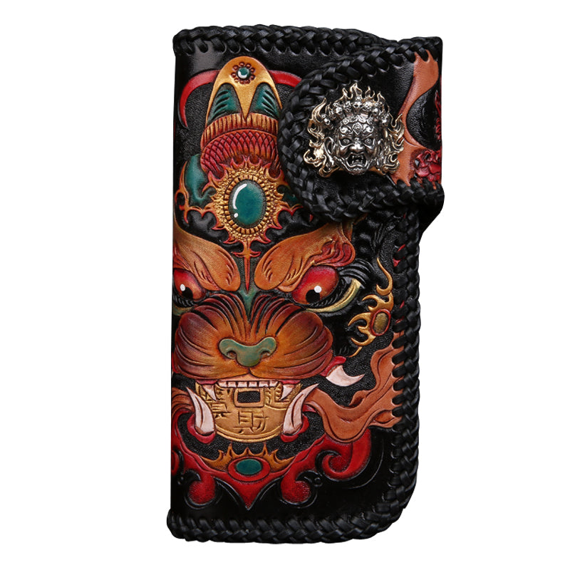 Sarah Express Hand Carved Leather Graphic Wallet