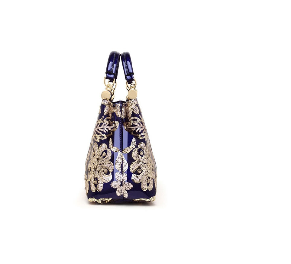 Sarah Express Floral Sequin Structured Shoulder Handbag
