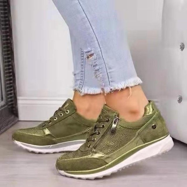 Sarah Express Women's Rhinestone Embellished Casual Platform Sneakers