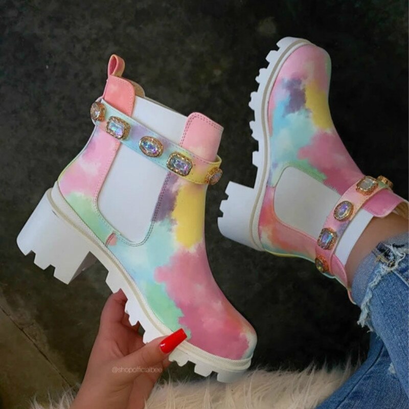 Sarah Express Crystal Embellished Ankle Boots