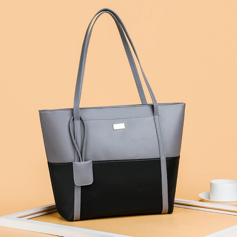 Sarah Express Large Capacity Patchwork PU Leather Tote