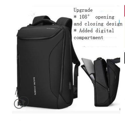 Sarah Express Water Repellent USB Charging Laptop Backpack Black Upgrade