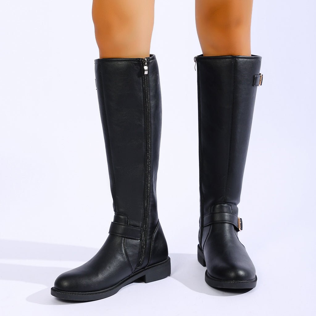 Sarah Express Women's Mid-Heel Straight-Leg Boots