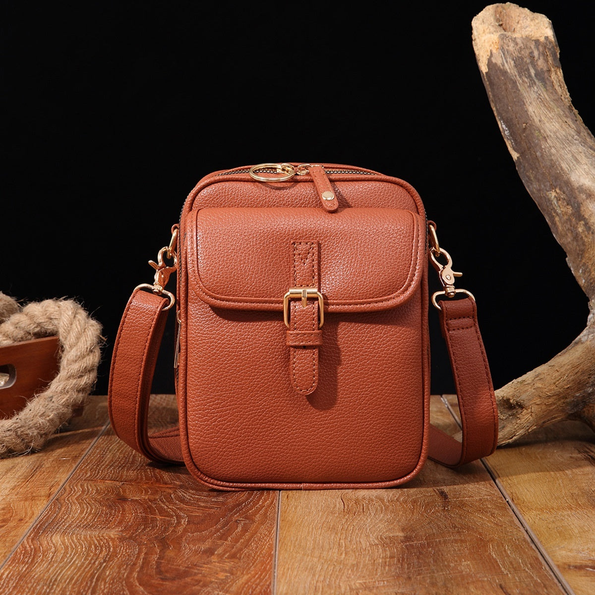 Sarah Express Unisex Retro Messenger Bag With Card Inserts PG5120 Brown