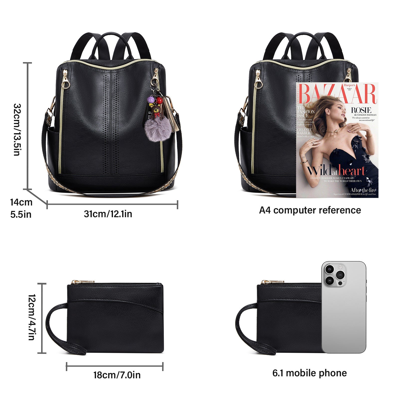 Sarah Express Casual Soft Leather Everyday Backpack