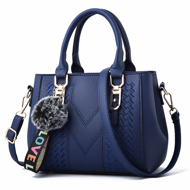 Sarah Express Structured Top Handle Handbag with Charm Blue