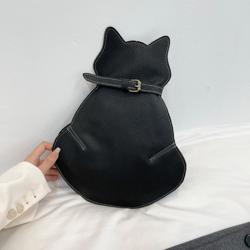 Sarah Express Cat Shaped Messenger Shoulder Bag Black