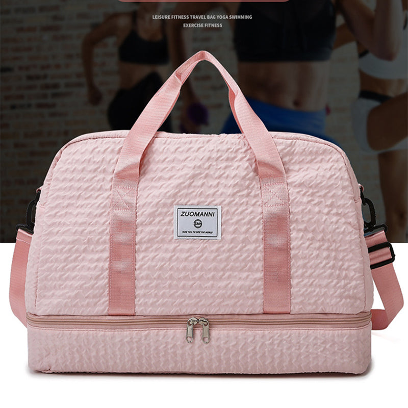 Sarah Express Ruched Travel Duffle Bag With Wet Compartment