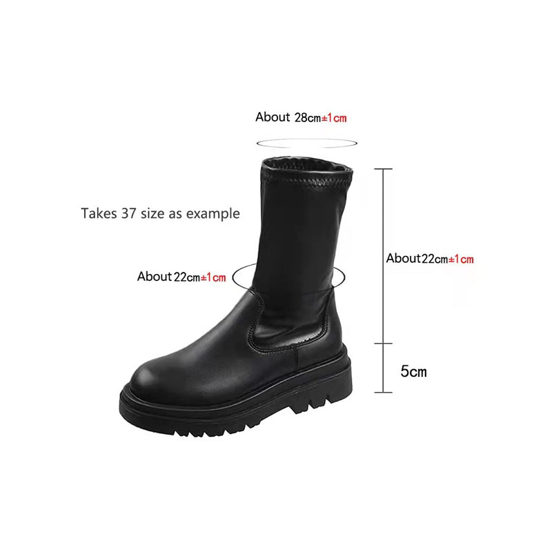Sarah Express Chunky Heel Knee High Winter Boots