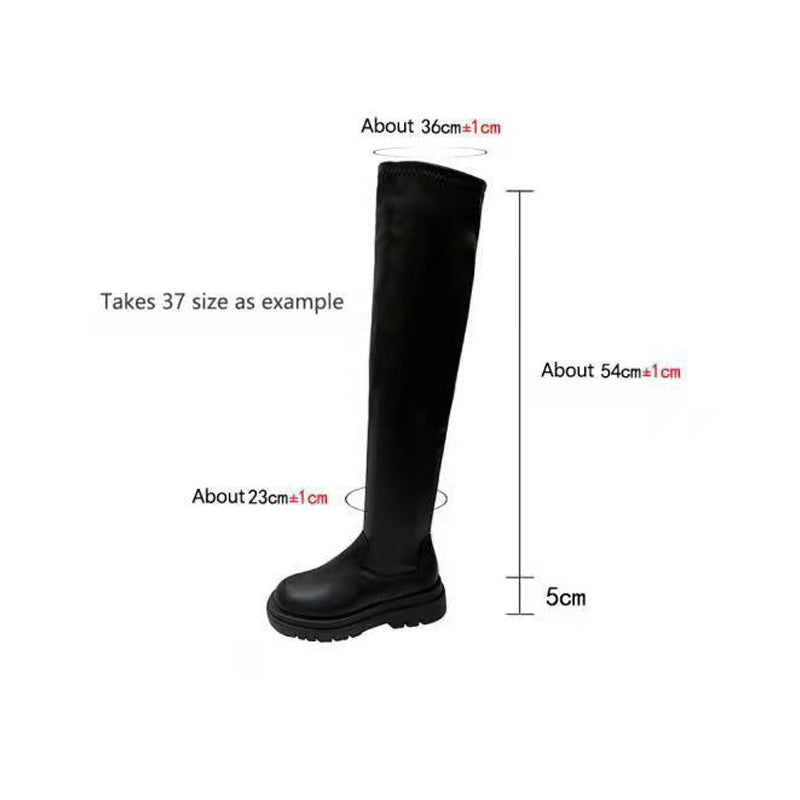 Sarah Express Chunky Heel Knee High Winter Boots