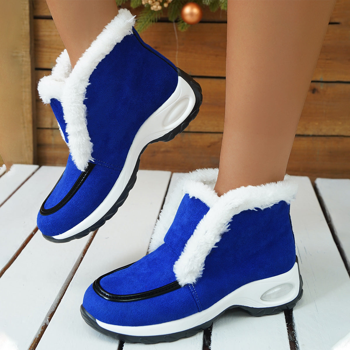 Sarah Express Faux Fur Lined Platform Ankle Boots
