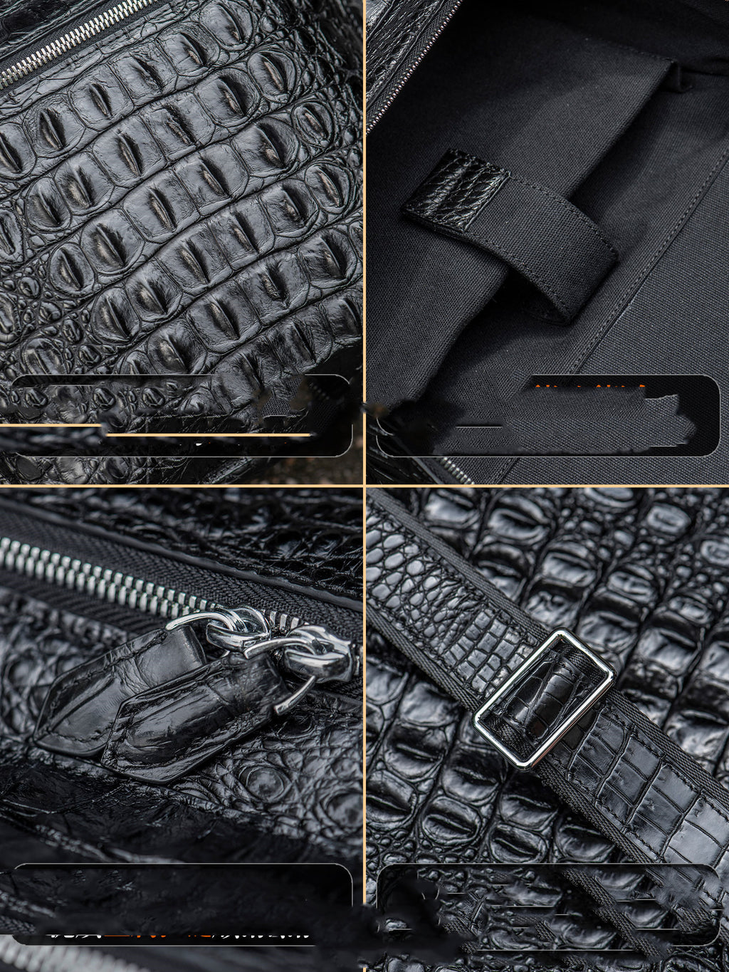 Sarah Express Crocodile Texture Handmade Business Travel Backpack