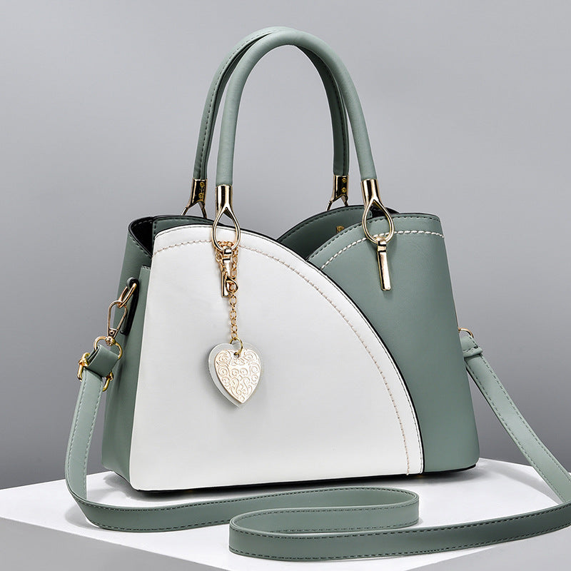 Sarah Express Two-Tone Structured Heart Charm Crossbody Bag