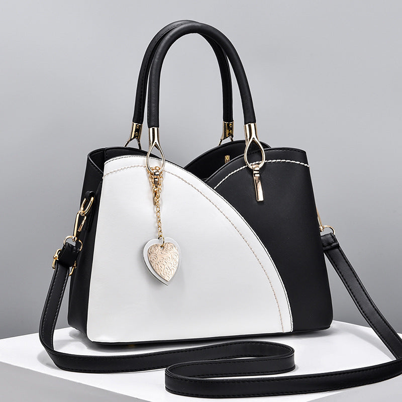 Sarah Express Two-Tone Structured Heart Charm Crossbody Bag