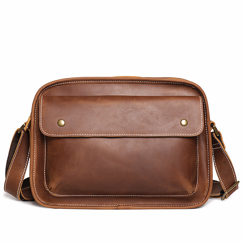 Sarah Express Men's Cowhide Leather Casual Shoulder Bag