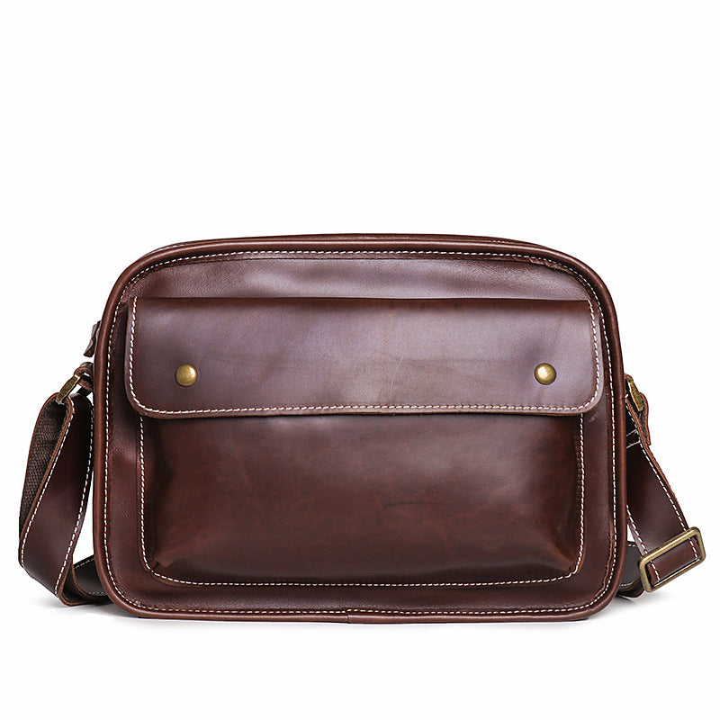 Sarah Express Men's Cowhide Leather Casual Shoulder Bag