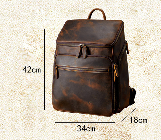 Sarah Express Vintage Cowhide Leather Computer Backpack