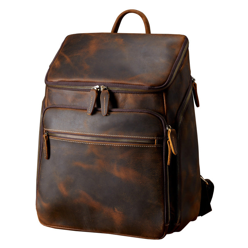 Sarah Express Vintage Cowhide Leather Computer Backpack