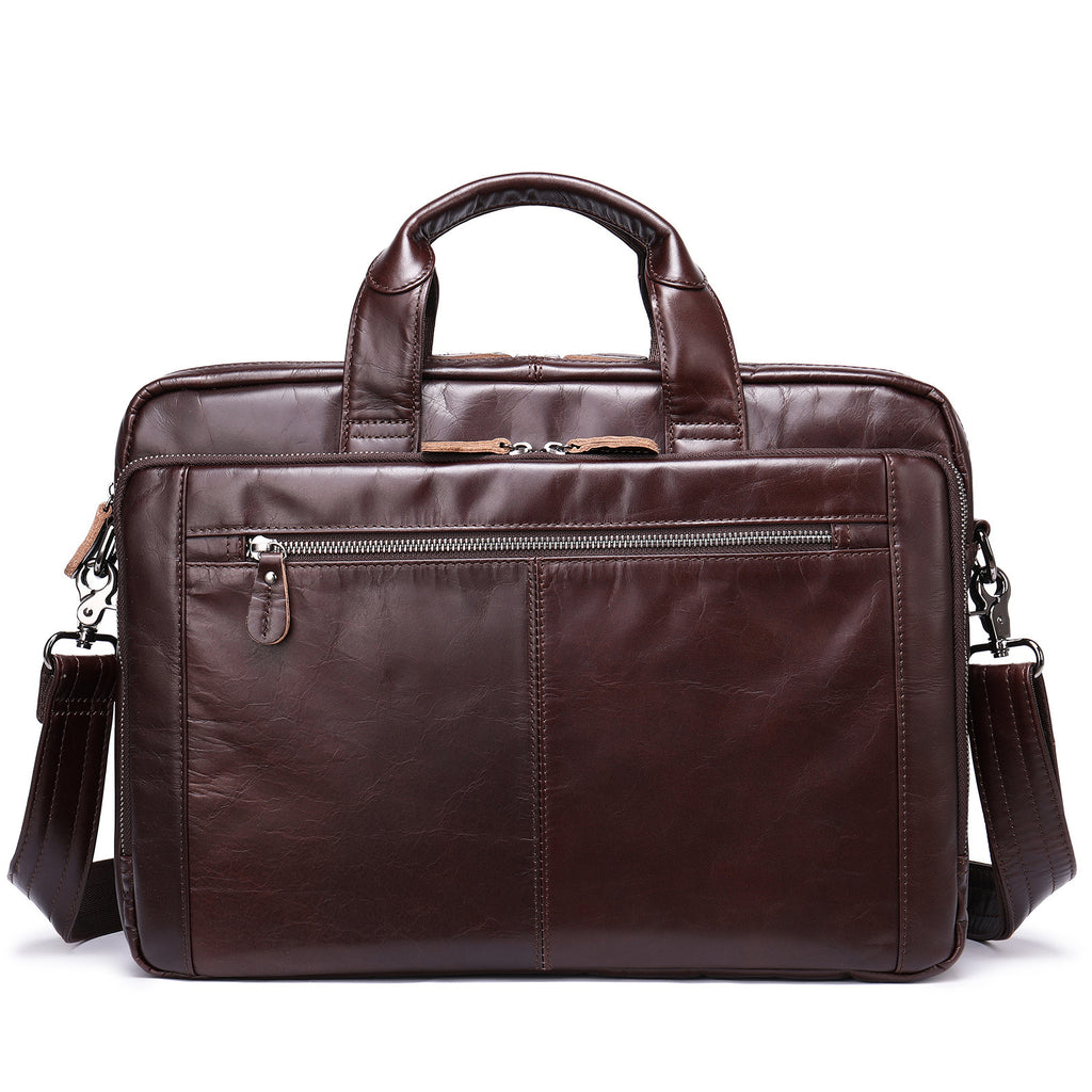 Sarah Express Retro Genuine Leather Business Briefcase