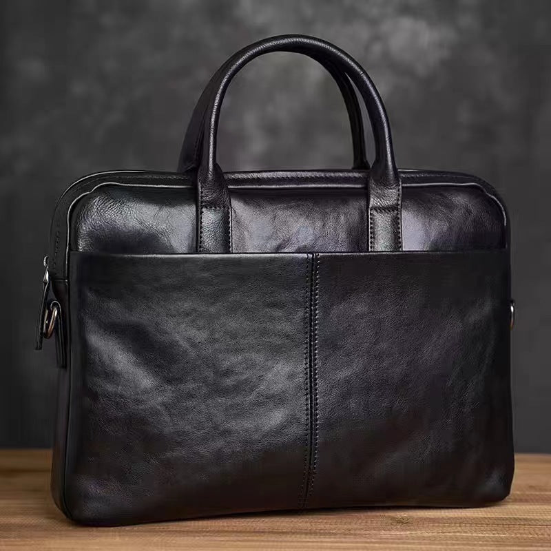 Sarah Express Retro Genuine Leather Business Briefcase
