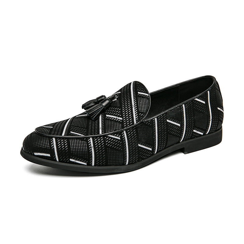 Sarah Express Men's Patterned Tassel Slip-On Flats