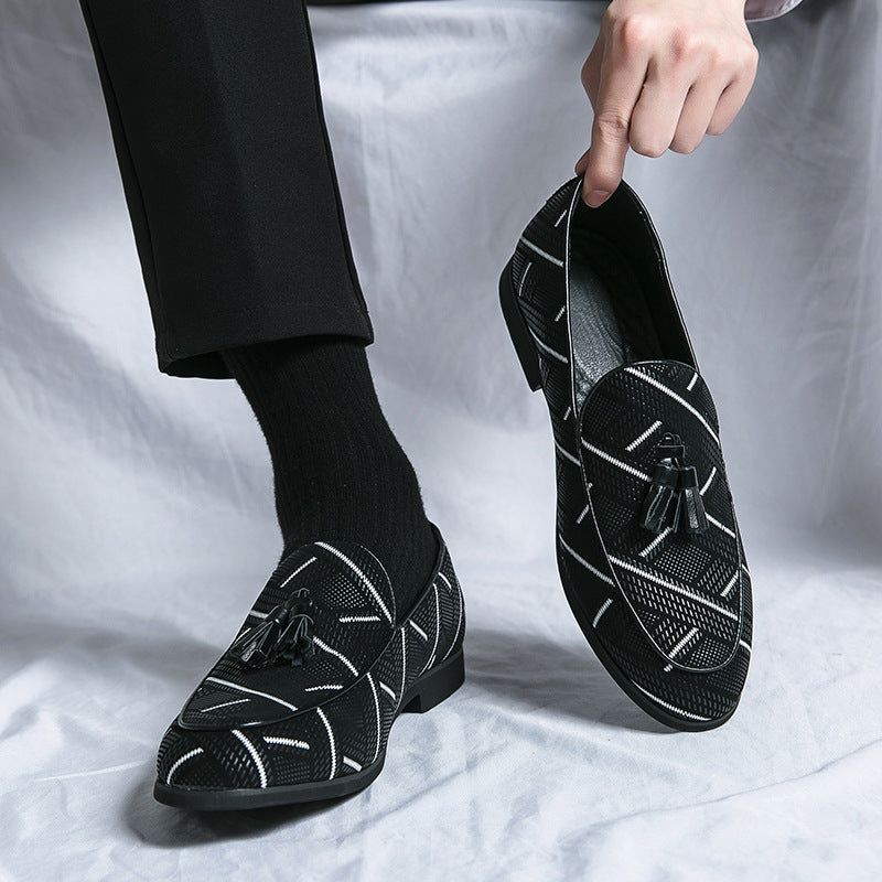 Sarah Express Men's Patterned Tassel Slip-On Flats