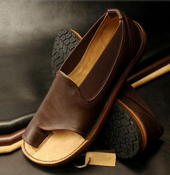 Sarah Express Round Toe Slip-On Summer Sandals Brown