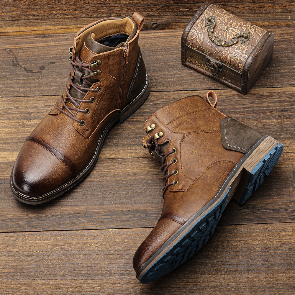 Sarah Express Men's Classic Lace-Up Cap Toe Boots