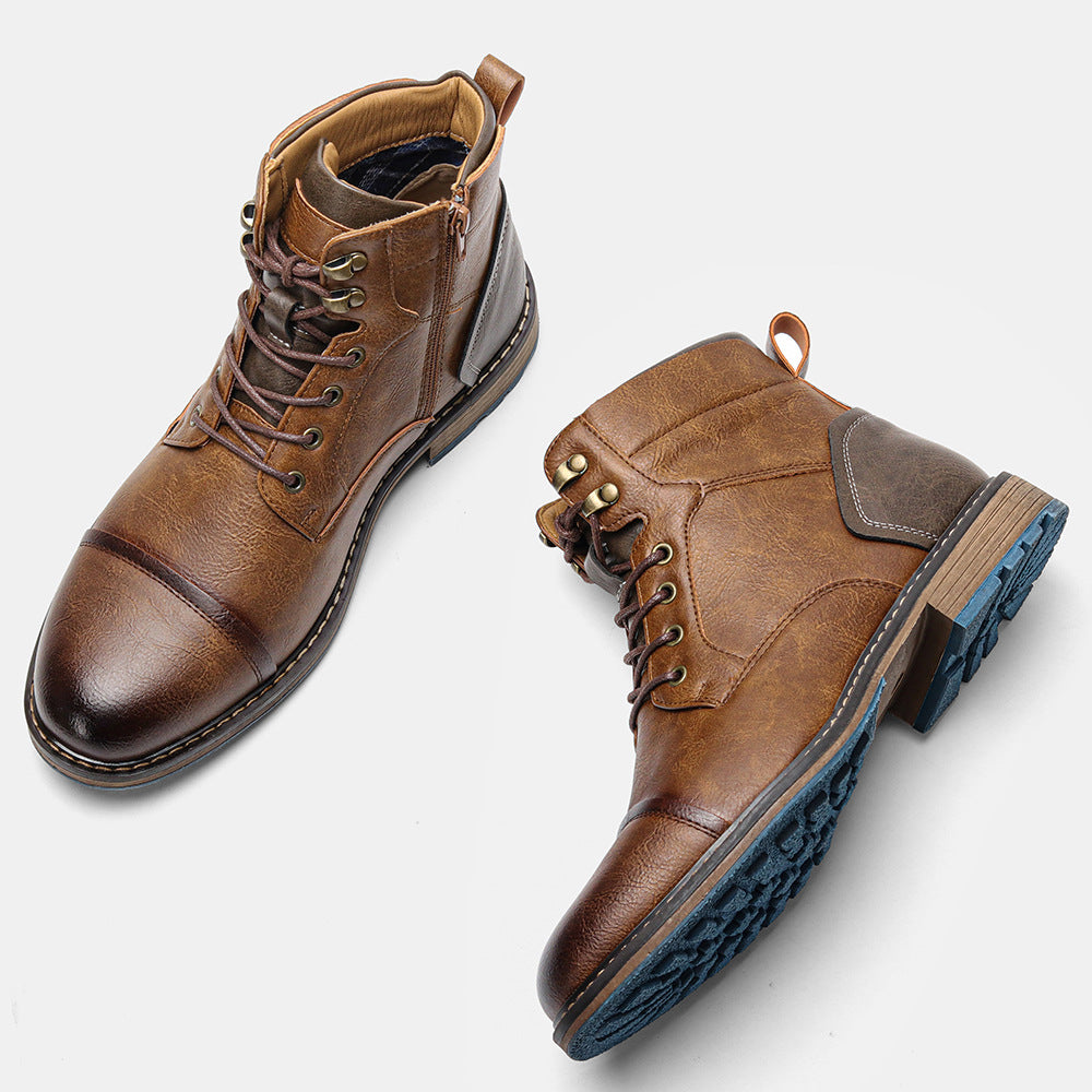 Sarah Express Men's Classic Lace-Up Cap Toe Boots