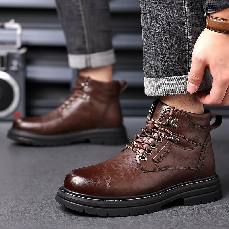 Sarah Express British Style Men's High-Top Boots